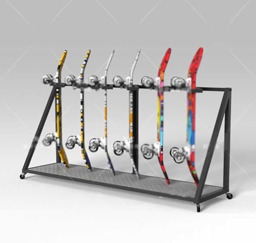 Floor-Mounted Snowboard and Surfboard Rack, Heavy-Duty Iron Storage with Protective Foot Pads, Easy Installation Skateboard Organizer (80x35cm)