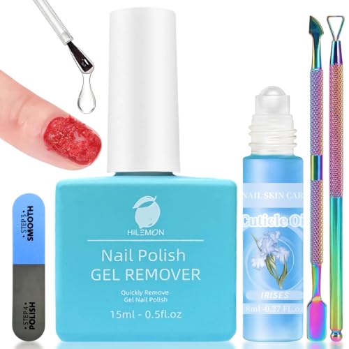 Quick Remover for Gel Nail Polish, Magic Gel Remover Easily Remove Polish in 3min, No Soaking or Wrapping, Professional Nail Remover 15ml