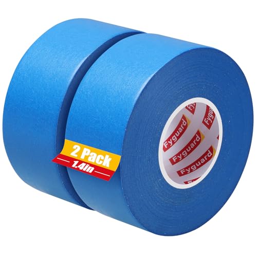 Fyguard 2 Rolls Painters Tape 36mm x 50m Blue Masking Tape for Painting Decorating Tape UV Resistant for Sharp Lines Edge Treatment Color Separation