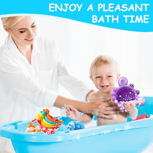 10 Stück Badewannenspielzeug, Badespielzeug Baby ab 1 2 3 4 Jahr, Wasserspielzeug Kinder, Planschbecken Spielzeug, Schwimmbad Pool Spielzeug, Badewannenspielzeug für Jungen und Mädchen