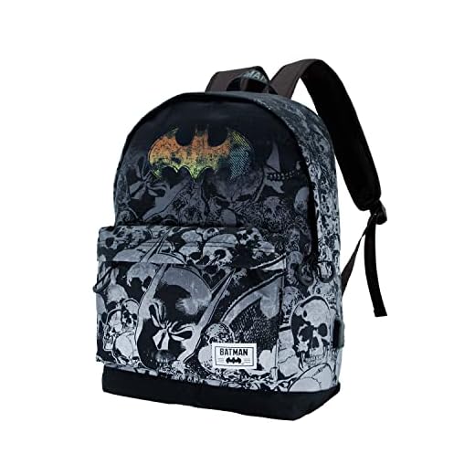 DC Comics Batman Skulls-Mochila HS 1.3, Negro, 30 x 45 cm, Capacidad 23.8 L