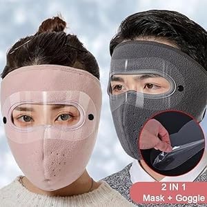 Image of VEDORA Balaclava Face Mask with Eye Protector & UV Protection Arm Sleeves Combo for Men & Women | Winter Windproof Mask + Cooling Arm Sleeves for Bike Riding, Cycling & Outdoor Use