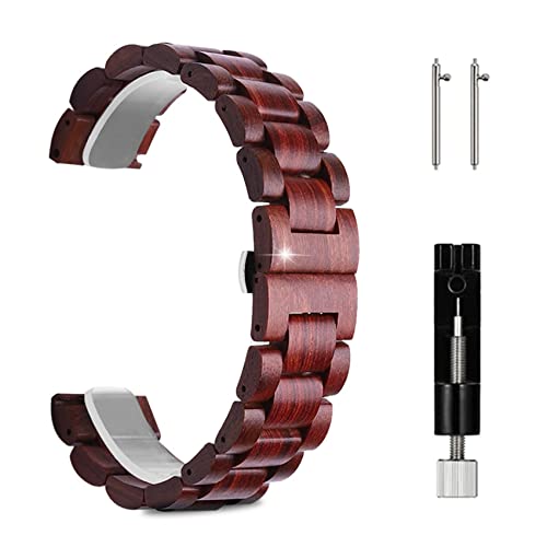 JUSUTEK Correa Reloj Pulsera 20mm Madera Natural Ligera miniatura 1