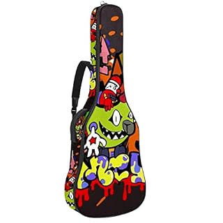 Housse de transport étanche pour guitare avec bandoulière réglable Motif triangulaire, yeux colorés, Multicolore 06, 42… - Les Beatles, Paul McCartney, John Lennon, RIngo Starr, George Harrison