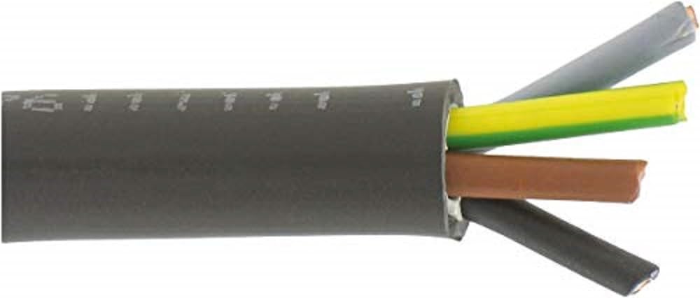 Electraline 10218279D - Bobina di cavo U-1000 R2V 3G1.5, 50M, colore: Nero