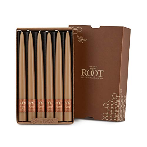Root Candles 7925 Unscented Smooth Hand-Dipped 9-Inch Taper Candle, 12-Count, Beeswax #TOP15