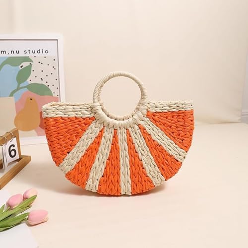 Bolso de ratán trenzado para mujer con asa superior miniatura 3