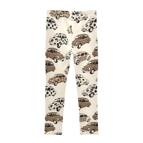 Leopard Car Print Girls Leggings Soft Stretch Workout Yoga Dance Pants for Kids Casual Tights2
