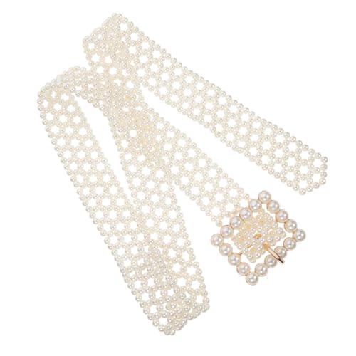 1Pc Women Pearl Waist Belt Stylish All Match Dress Belt with Random Buckle Creative Waistband for Dresses Elegant Accessory for Women