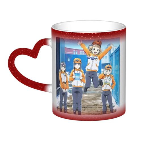 宇宙よりも遠い場所 セラミックマグカップ 食器 大容量コーヒーカップ 330ml 耐熱 おしゃれなマグカップ オフィスホーム用 プレゼントに最適 再利用可能 ギフト 男女兼用 Red
