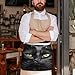 VstaDank A Black Cat on A Black Background Server Aprons with 3 Pockets Durable Adjustable Half Aprons Fashion Oil&Waterproof Waist Apron Premium Oxford Cloth Chef Apron for Women And Men