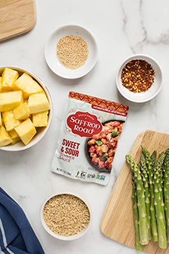 Saffron Road Sweet and Sour Simmer Sauce | Globally Inspired Simmer Sauce | Gluten-free, Vegan, Non-GMO, and Certified Halal and Kosher | 7.0oz Pouch | Pack of 8 - Thumbnail 5