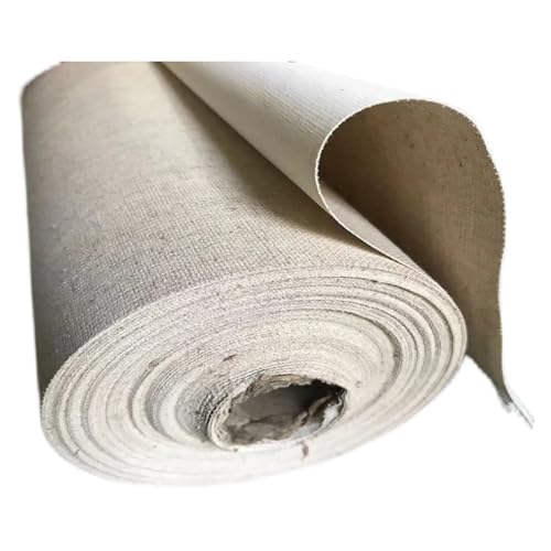 Gruntowana rolka płótna premium – długość 5 m, mieszanka lnu klasy artystycznej i 100% bawełna do malowania, rękodzieła, projektów DIY, idealna dla artystów i hobbystów