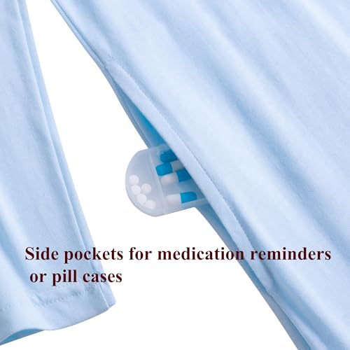 Keyocean Nightgowns for Women with Pockets Soft Cotton Comfy Lightweight Long Sleeves Ladies Nightdress4