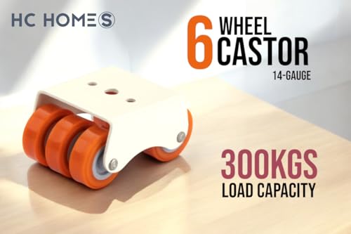 Image of Heavy Duty Caster Wheels for Furniture - 1 Inch Small Steady Plate Wheels, Bed Wheel for Heavy Bed, 300kg Load Capacity, Pack of 4 for Furniture Moving & Height Increase