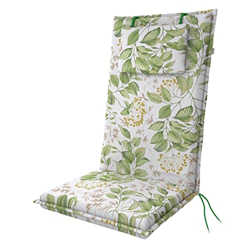Doppler / Hochlehner Elegant/Gartenstuhlauflage/Hochlehner/Blätter/ca. 119 x 48 x 6 cm