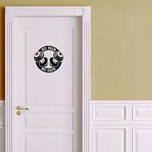 Etiqueta De La Pared 25 * 23 Cm Sin Dolor Sin Ganancia Gimnasio Vinilo Etiqueta De La Puerta Deporte Fitness Arte Decoración Etiqueta De La Pared S Gimnasio 2 Unids Cover