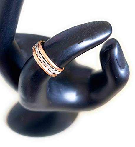 Toe Ring | Braid Stack 14K Gold Fill & Sterling Silver | Unisex Adjustable Toe Ring for Men or Women | One Size Fits All | Two-Tone Mixed Metal Ring3