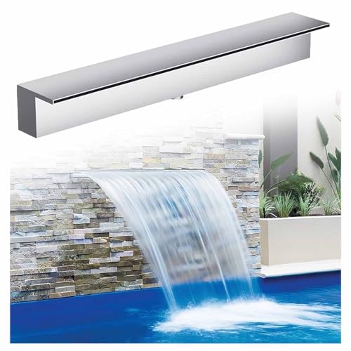 Kit de déversoir de cascade pour extérieur en inox 304 avec tuyau de raccordement pour piscine