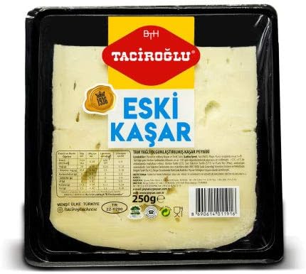 TACIROGLU Turkish, AGED KASHKAVAL 250GR (Pack of 2) Halal (Eski Kasar)