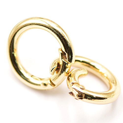 gazechimp 12 Peças Ouro Prata Redonda Snap Ganchos Primavera Anel Chave Mosquetão Acampamento Snap