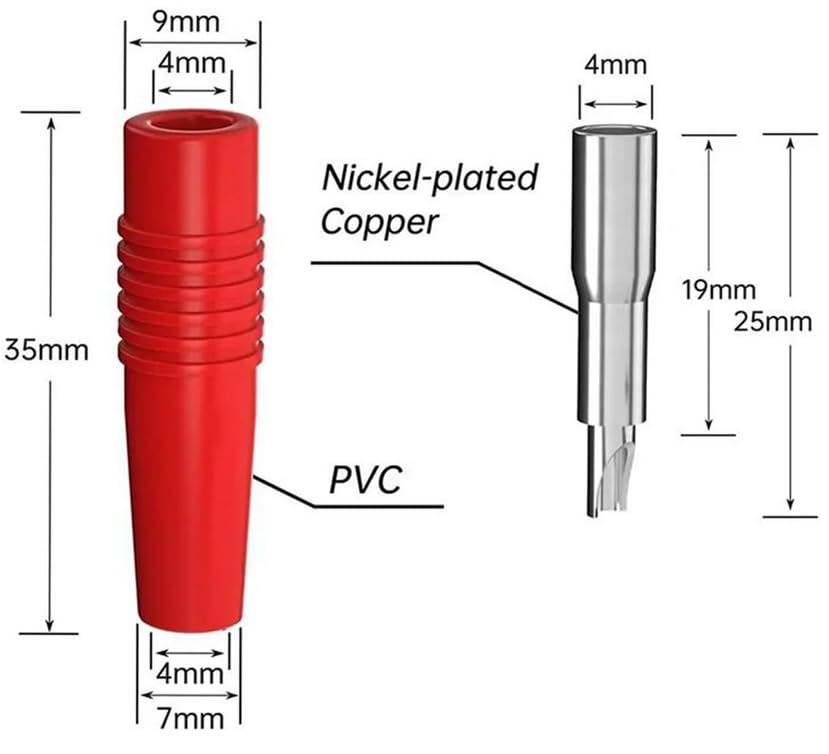 10x Adaptadores banana 4mm Faizpors rojo negro miniatura 2