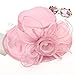 Wide Brim Hat, Women's Church Fascinator Wedding Tea Party Flower Sun Hat Rose Gold One Size
