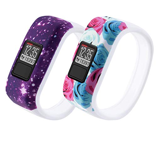 Vozehui Compatible with Garmin Vivofit 3/Vivofit JR/Vivofit JR 2 Bands , Colorful Soft Silicone Replacement Sport Wristbands for Kids Boys Girls Men Women, Small Large