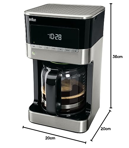 Braun PurAroma 7 Kaffeemaschine KF 7120 – Filterkaffeemaschine mit Glaskanne und Timer-Funktion, Kaffeezubereiter für einzigartiges Aroma, mit LCD-Display, 1000 Watt, schwarz/edelstahl – Bild 8