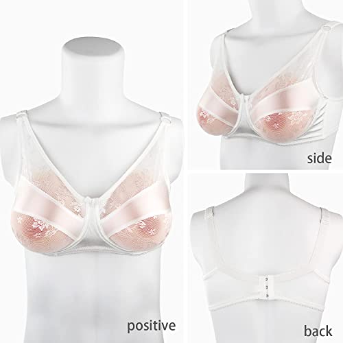 Lervanla Silicone Breast Forms With Pocket Bra Inserts For Crossdressers Prosthetic Breast For Transgender (A500, White) #TOP2