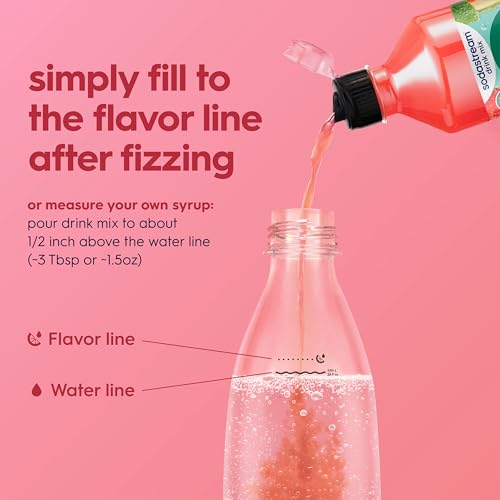 Image of Sodastream Zero Strawberry Watermelon Drink Mix, New Pour Bottle 14.9 Fl Oz (Pack of 4)