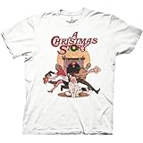 Ripple Junction A Christmas Story Men’s Short Sleeve T-Shirt Vintage Movie Poster Ralphie Leg Lamp Turkey White Large