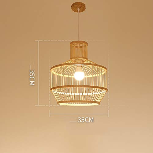 Jydqm New Chinese Simple Geometric Zen Chandelier Tea Room B & B Bamboo Pendant Lamp Industrial Retro Bamboo Filament Hanging Light #TOP1