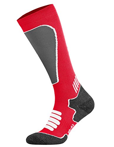 Tobeni Sport Compression Calzini Biking- Corsa- Sci Calze per Donna e Uomo Colore Rosso Taglia 39-42