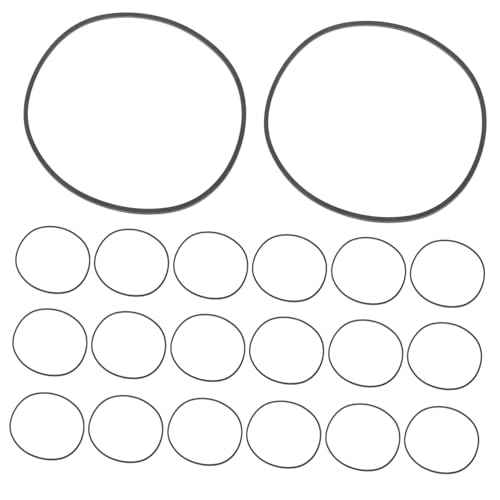 Mikinona 7U56MBJ25I01XWJQZ83 20Pcs Rubber Cassette Player Belts Cassette Deck Belt Square And Flat Tape Recorder Belts Cassette Recorder Drive Belts Cassette Player Drive Belts Black cover