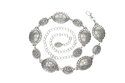 Women-Western-Cowgirl-Belt Metal-Adjustable-Chain-Link-Belts for Dresses Jeans Country Concert Outfit4