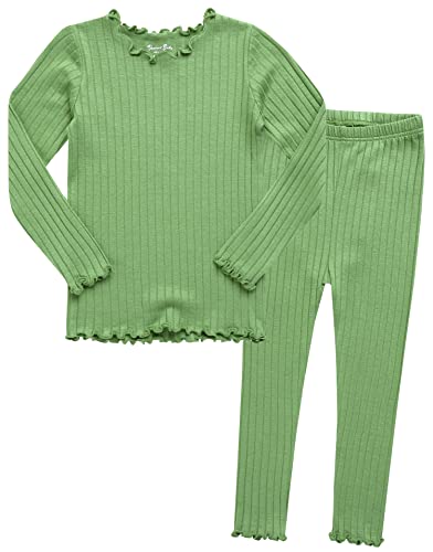 VAENAIT BABY Infant Toddler Kids Modal Pajamas Pjs 2pcs Set Shirring Yellowgreen XS
