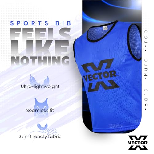 Image of Vector X 100% Polyester Mesh High sweat absorbent Training Bibs | Ideal for Foot ball Soccer Basketball Volleyball, Track and Field Play | Lightweight Scrimmage Vests Pennies