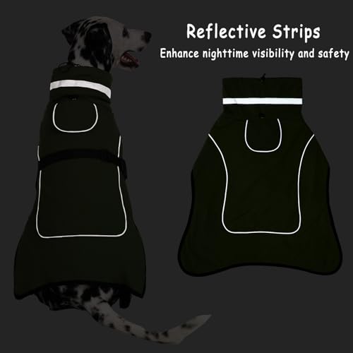 Axcimond Mantel Hund Wasserdicht Winter Hundemantel Warm Wasserdicht Hundejacke Fleece Hundepullover Hundemantel mit Fellkragen Reflektierend Winterjacke für Kleine Mittlere Große Hunde Regenmantel