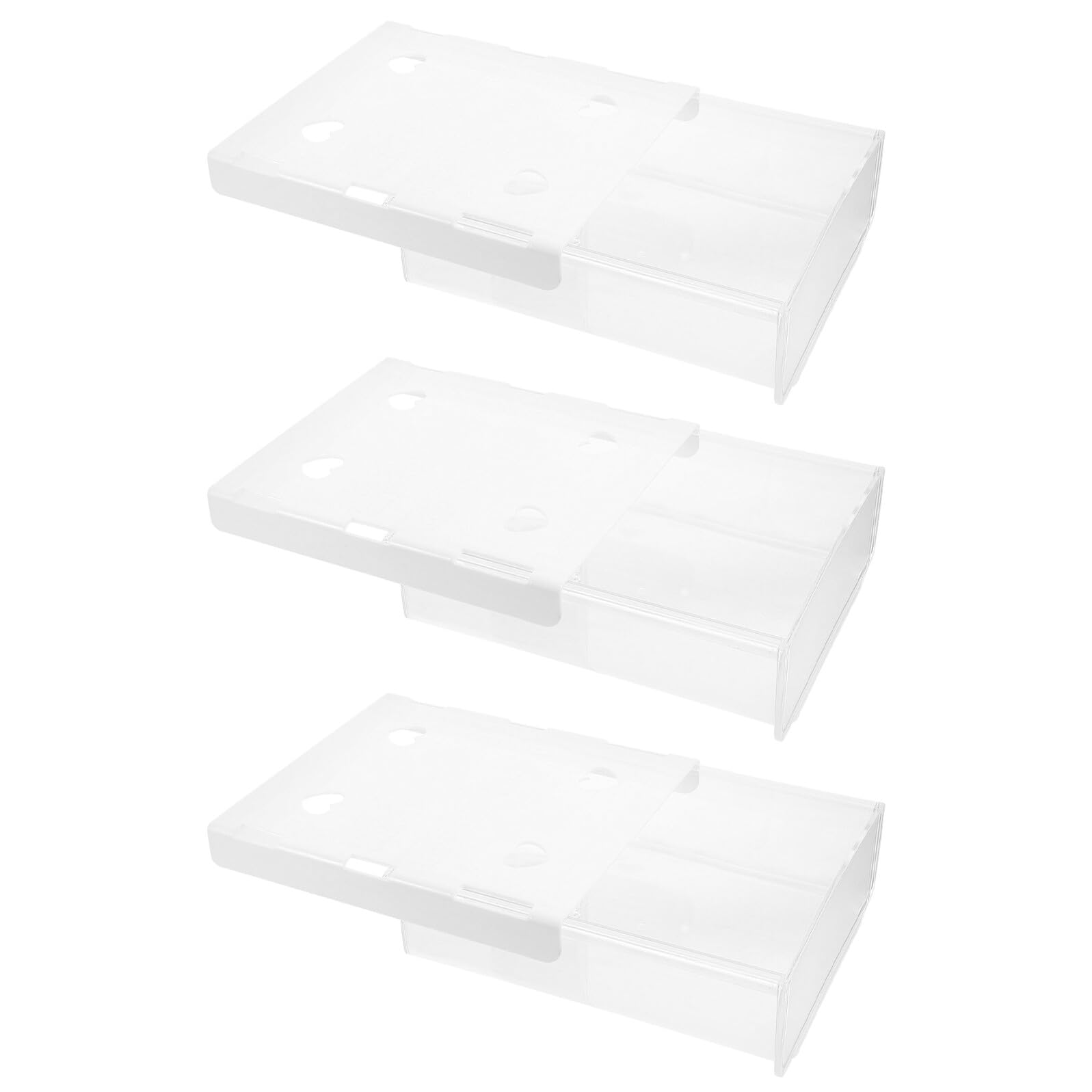 3 Cajones Organizadores Adhesivos para Debajo Mesa Caja de Almacenamiento Oculta white Cajón Deslizante sin Perforación para Oficina y Escritorio Bandeja Organizadora para