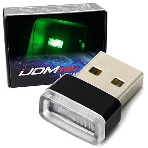 iJDMTOY Emerald Green USB Plug-in Miniature/Nano LED Car Interior Ambient Accent Lighting Kit