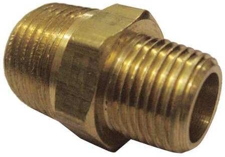 Reducer Nipple, Brass, 1/2x3/8 In, PK10