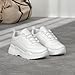 ILLUDE Women's Platform Chunky Fashion Sneakers Walking Lace-Up Comfortable Dad Sneakers Workout Sport Work Casual Tennis Shoes (6, White)
