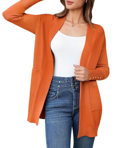 BB&KK Women's Cardigan Sweaters Button Cuff Long Sleeve Knit Open Front Jacket Casual Fall Coat with Pockets