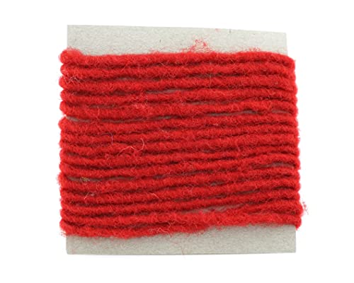 3 m x 3-4 mm Wollkordel ROT Wolldocht Kordel 100% Wolle Filzband Dekoband Schleifenband Geschenkband Filzkordel Wollschnur Wollband Bastelwolle