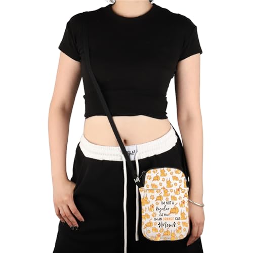 VAMSII Orange Cat Lover Gift I'm An Orange Cat Mom Crossbody Bag Orange Cat Owner Travel Bag Cat Breeder Gift4