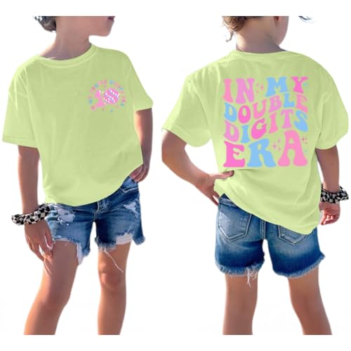 Image of Pairxily in My Double Digits Era Shirt for Girls 10th Cute 10 Year Old Girl Happy Birthday Shirts Gifts Short Sleeve Tops