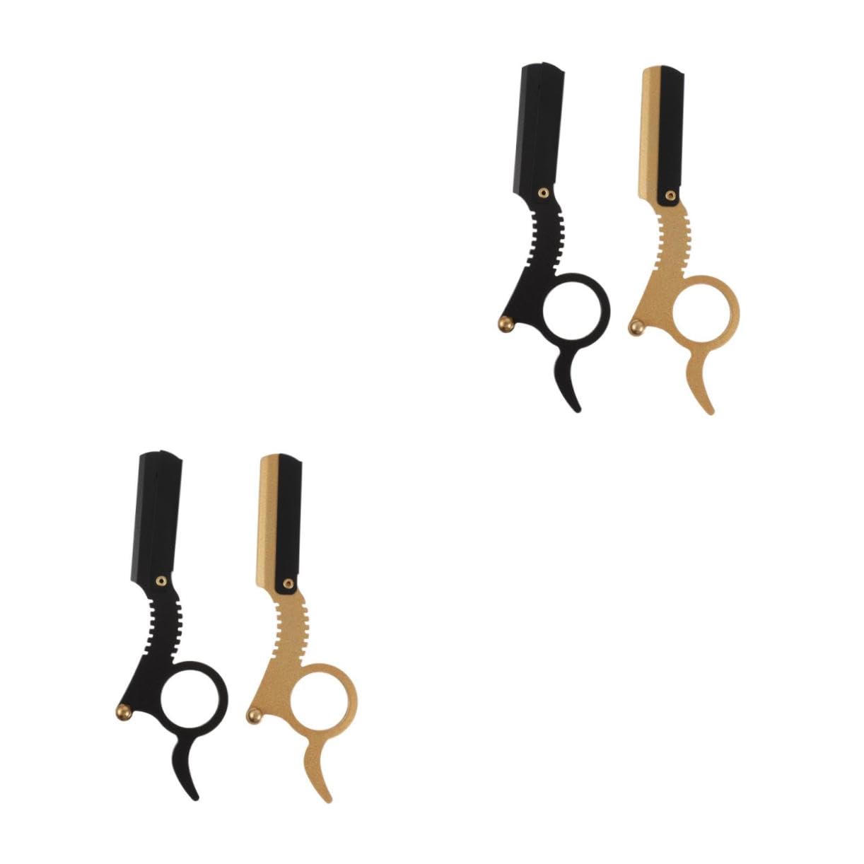 FOMIYES 2sets Men's Manual Shaver Beard Razor Eyebrow Razor Portable Space-saving Barber Shop Salon Use 2pcs*2