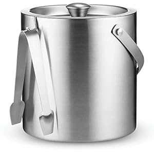 FineDine 3L Stainless Steel Ice Bucket with Lid, Tong & Strainer – Home Bar Essentials