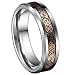 18K Rose Gold Plated Celtic Dragon 6mm Tungsten Carbide Wedding Band Ring Size 5